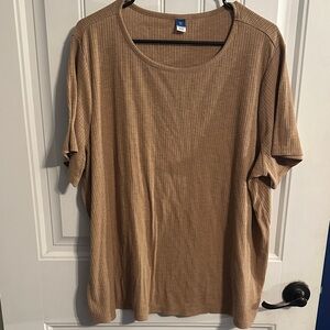 Old Navy Luxe Tan Ribbed Short Sleeve Tee